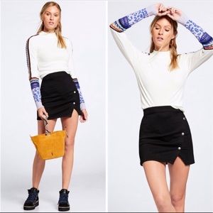 Free People Black Mini Skirt